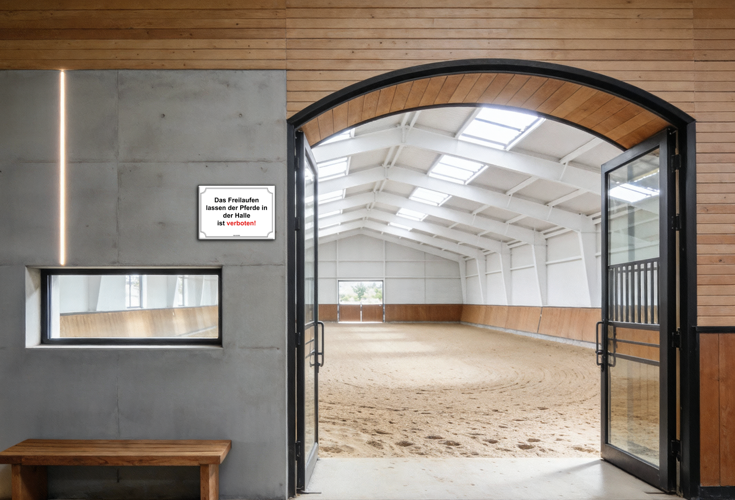 Stallschild: Freilaufen lassen der Pferde verboten
